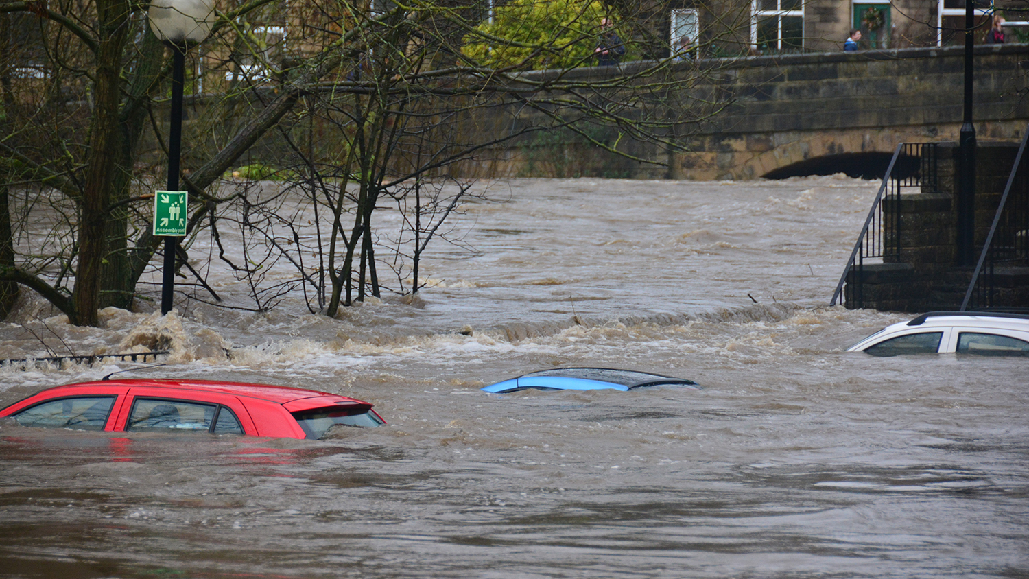 cars caught in a flood